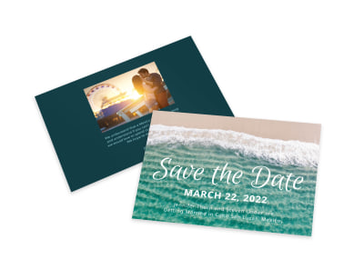 Save The Date Ocean Card Template preview