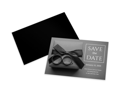 Black Save The Date Card Template preview