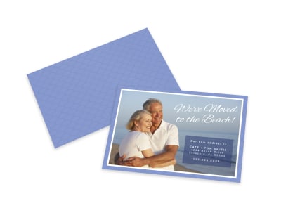 Moved To The Beach Card Template preview