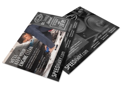 Auto Oil Change Postcard Template u9fu86rv3p preview