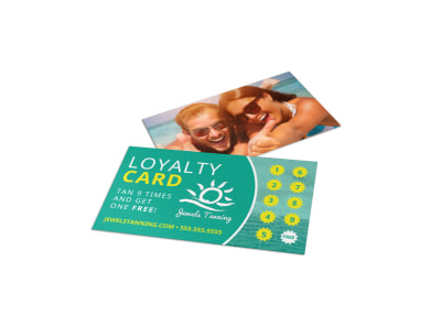 Tanning Salon Loyalty Card Template r9otbwuewc preview