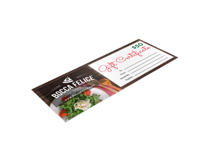 Italian Restaurant Gift Certificate Template jkpikaclbn preview
