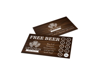 Brewery Loyalty Card Template hjit7272dy preview