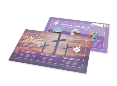 Easter Church Service EDDM Postcard Template xycguz4ufn preview