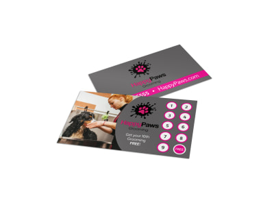 Dog Grooming Loyalty Card Template 85hab0ycls preview