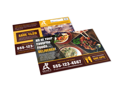 Delivery Service Restaurant EDDM Postcard Template 777j763vo9 preview