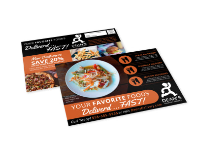 Delivery Service Restaurant EDDM Postcard Template 6fi3vog9c3 preview