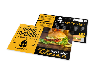 Restaurant Grand Opening EDDM Postcard Template fp7bft0p7z preview