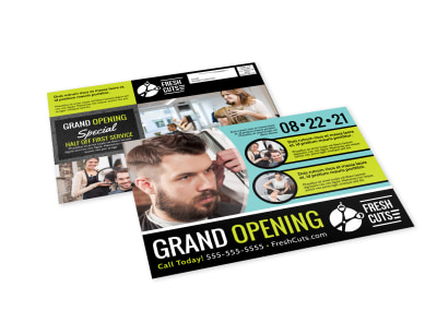 Hair Salon Grand Opening EDDM Postcard Template x5y53gu3wp preview