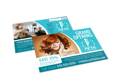 Hair Salon Grand Opening EDDM Postcard Template fqw9i5vaav preview