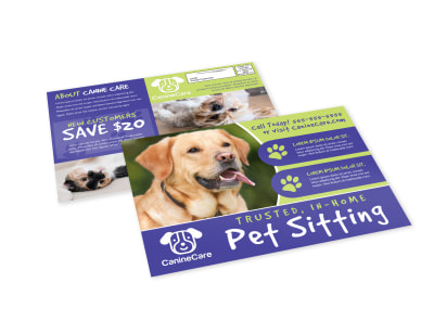 Pet Sitting EDDM Postcard Template d3gio05pjj preview