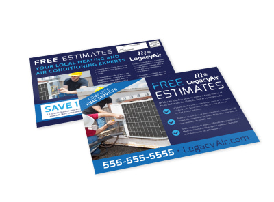 Free Estimates HVAC EDDM Postcard Template 0w4zbhdxyc preview