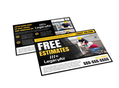 Free Estimates HVAC EDDM Postcard Template 22mj7d6g58 preview