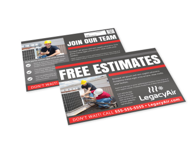 Free Estimates HVAC EDDM Postcard Template 1dyudcfxy0 preview