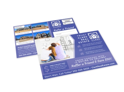 Referral Real Estate EDDM Postcard Template up644brnvw preview