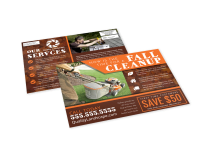 Lawn Mowing Fall Cleanup EDDM Postcard Template e7x5a473r9 preview