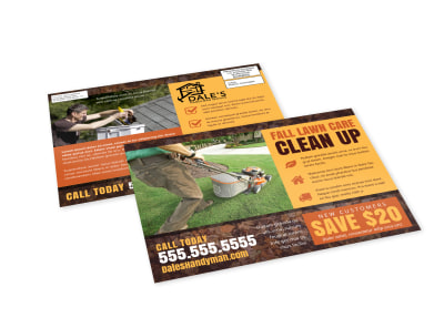 Lawn Mowing Fall Cleanup EDDM Postcard Template 3fgzymc4b6 preview
