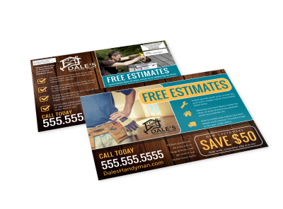 Free Estimate Handyman EDDM Postcard Template k5ho2xv1t2 preview