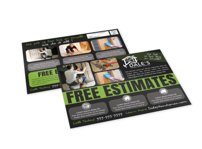 Free Estimate Handyman EDDM Postcard Template qv4cdz4u45 preview
