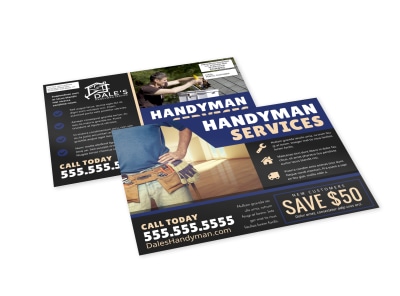 Services Offered Handyman EDDM Postcard Template utn78i057s preview