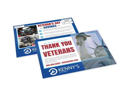 Veterans Day EDDM Postcard Template kdm181de1q preview
