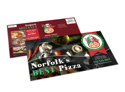Best Pizza Restaurant EDDM Postcard Template preview