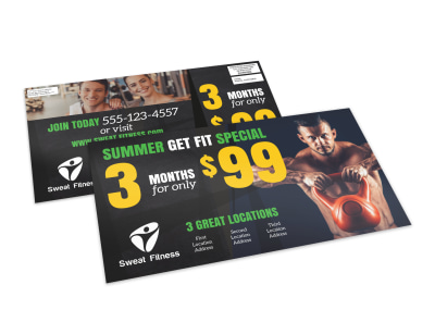 Summer Fitness Gym EDDM Postcard Template preview