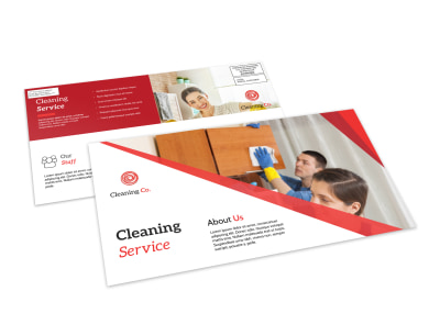 Red Cleaning Service EDDM Postcard Template preview