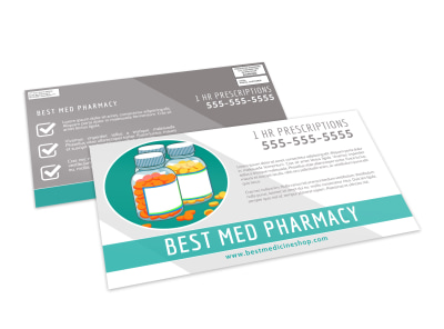 Med Pharmacy EDDM Postcard Template preview