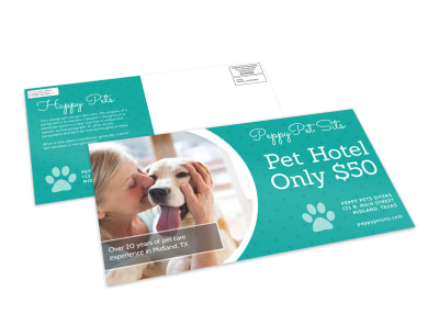 Pet Sitting Hotel EDDM Postcard Template preview