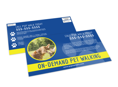 On-Demand Dog Walking EDDM Postcard Template preview