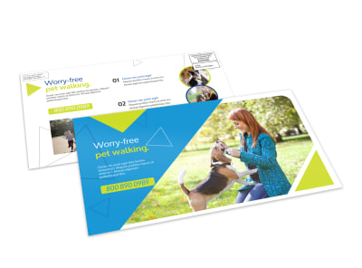 Worry-Free Dog Walking EDDM Postcard Template preview