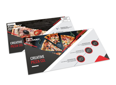 Creative Pizza Restaurant EDDM Postcard Template preview
