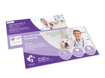 Family Veterinarian EDDM Postcard Template preview