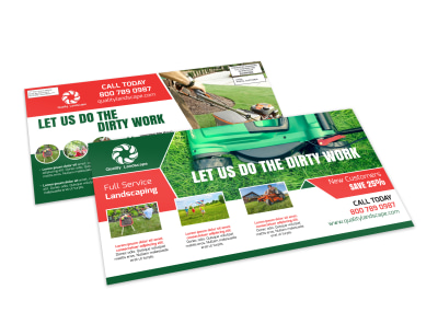 Dirty Work Landscape EDDM Postcard Template preview
