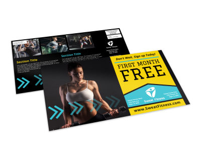 Fitness Promo EDDM Postcard Template preview