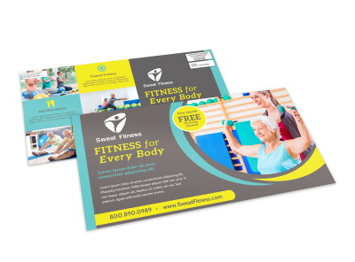 Fitness For All EDDM Postcard Template preview