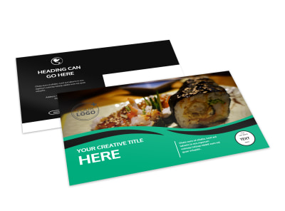 Fresh Sushi Postcard Template preview
