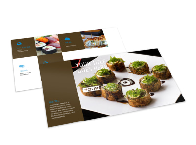 Sushi Restaurant Postcard Template preview