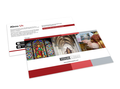 Catholic Church Postcard Template preview