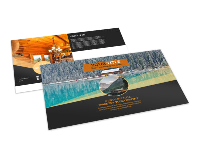 Lake Front Resort Postcard Template preview