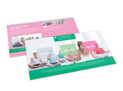Fit Yoga Class Postcard Template preview