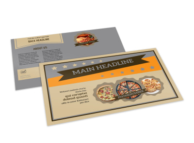 Pizza Shop Postcard Template preview
