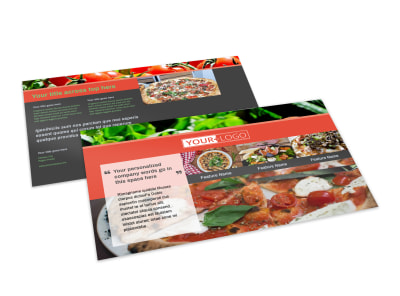 Delicious Pizza Menu Postcard Template preview