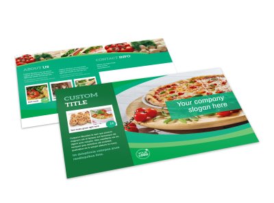 Italian Pizza Restaurant Postcard Template preview