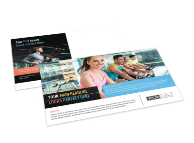 Top Fitness Center Postcard Template preview