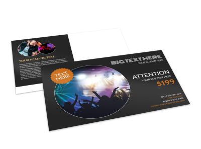Always Live Music Concert Postcard Template preview