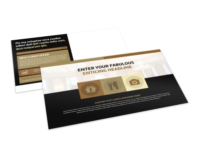 Five Star Luxury Hotels Postcard Template preview