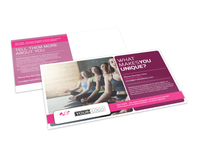 Core Yoga Fitness Postcard Template preview