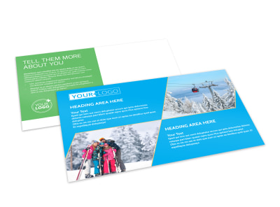Popular Ski Resort Postcard Template preview